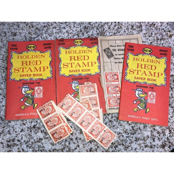 Vintage Holden Red Stamp Saver Book Lot - Picture 1 of 5